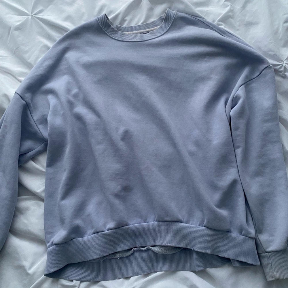 Bershka Light Blue Crewneck Sweatshirt